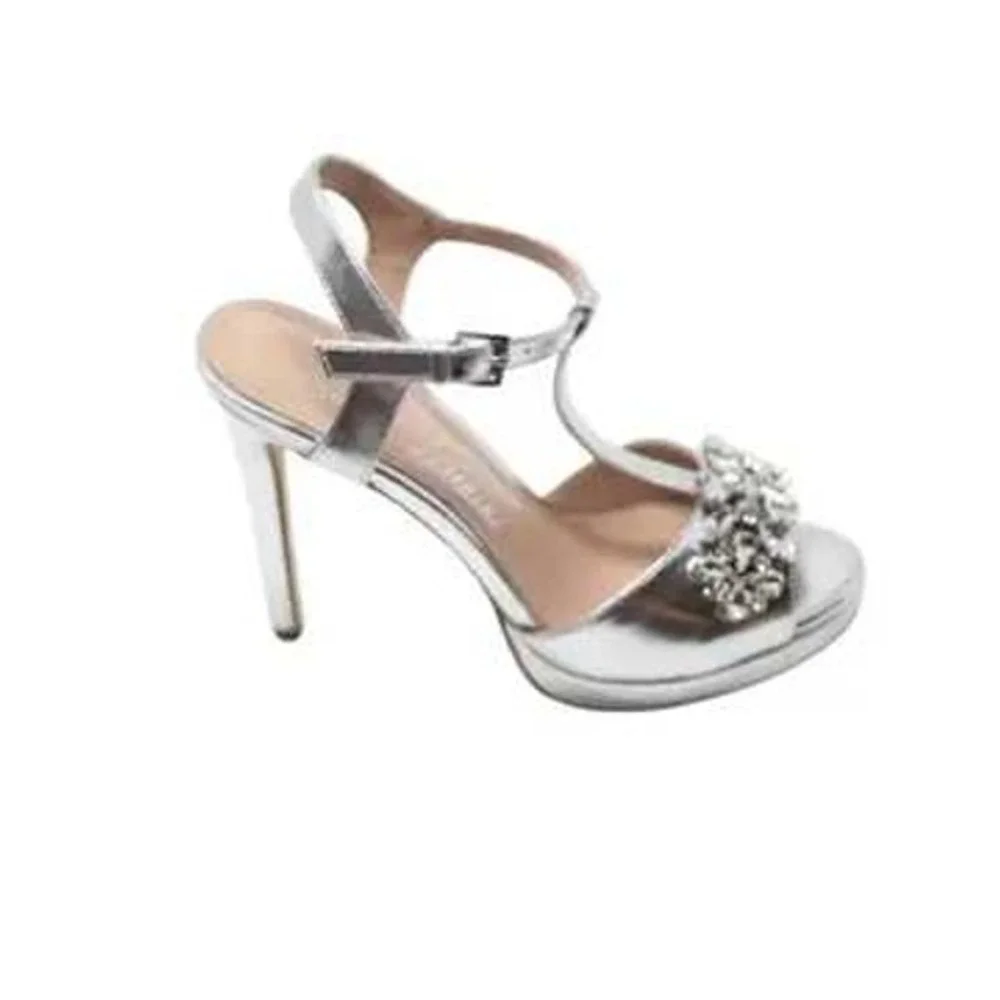 Lauren Lorraine Rhinestone Ornamented Sandal Stiletto Heeled Sandal Size 10‎ NWB